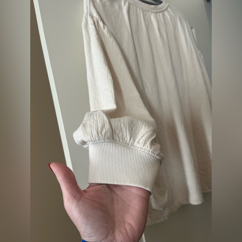 Aerie Cream Pullover Oversized Top Women’s Size Small - Picture 11 of 13